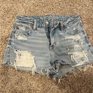 American Eagle Outfitters Distressed Denim Shorts - Light Blue